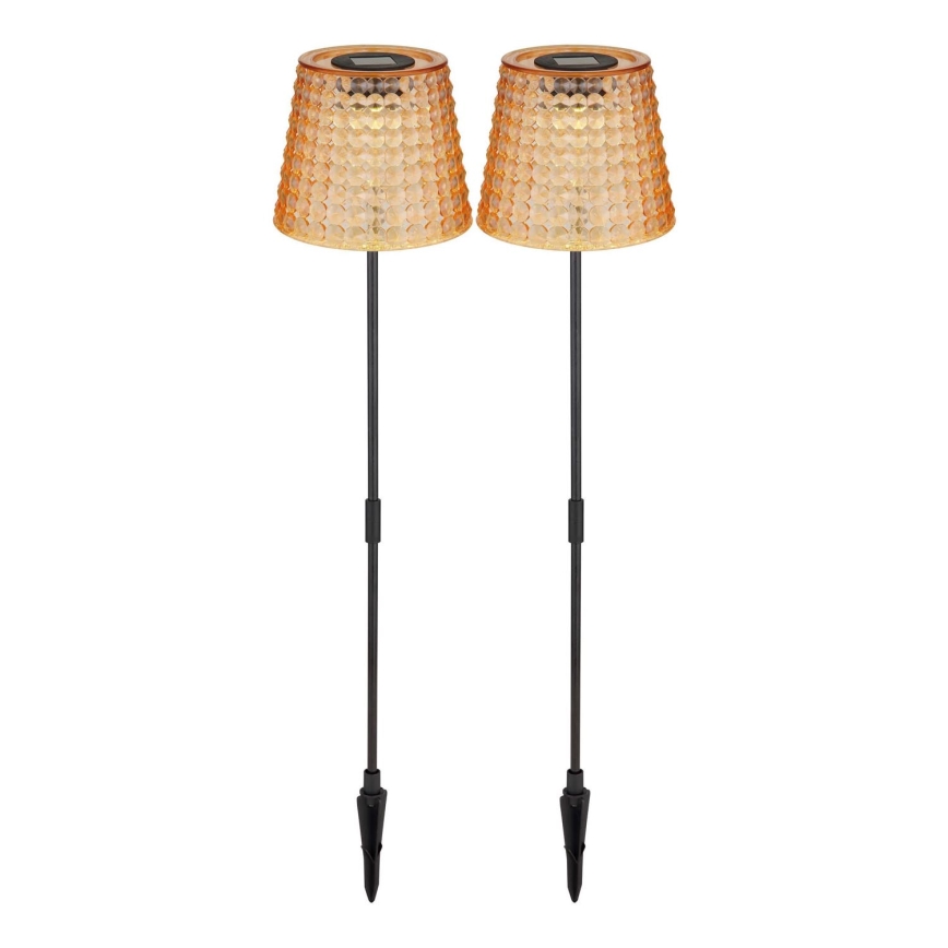 Globo - SET 2x Lámpara solar LED LED/0,06W/3V IP44 naranja