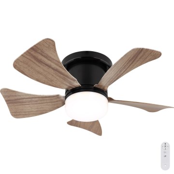 Globo - Ventilador de techo LED regulable LED/10W/230V 3000-6500K marrón + control remoto