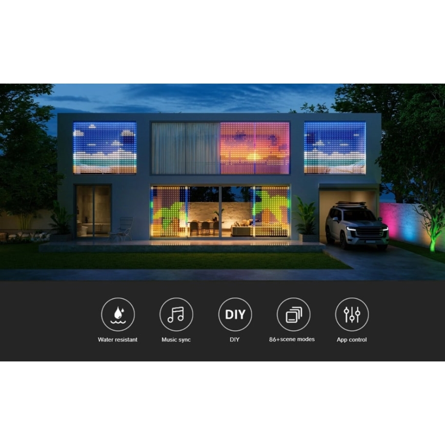Govee - Cortina de luces RGBIC 520 LED 1,5x2m Wi-Fi IP65