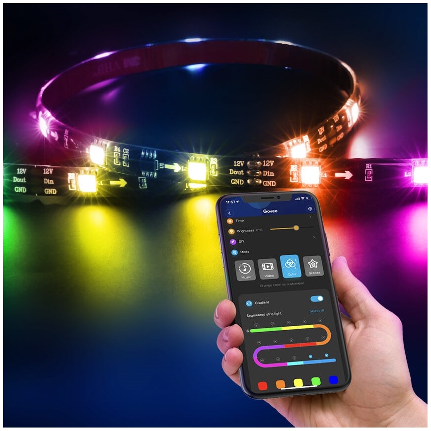 Govee - DreamView T2 DUAL TV 55-65" SMART LED retroiluminación RGBIC Wi-Fi + control remoto