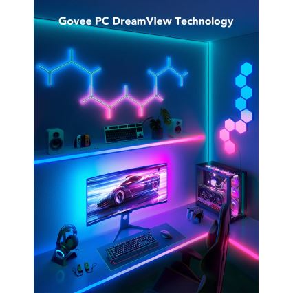 Govee - Iluminación de monitor inteligente LED RGBIC Dreamview G1 de 27-34" Wi-Fi