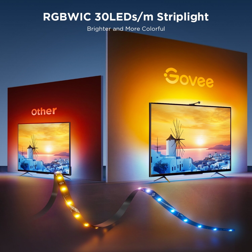 Govee - Iluminación trasera 3S Netflix TV 55-65" Iluminación LED SMART RGBICW Wi-Fi + control remoto
