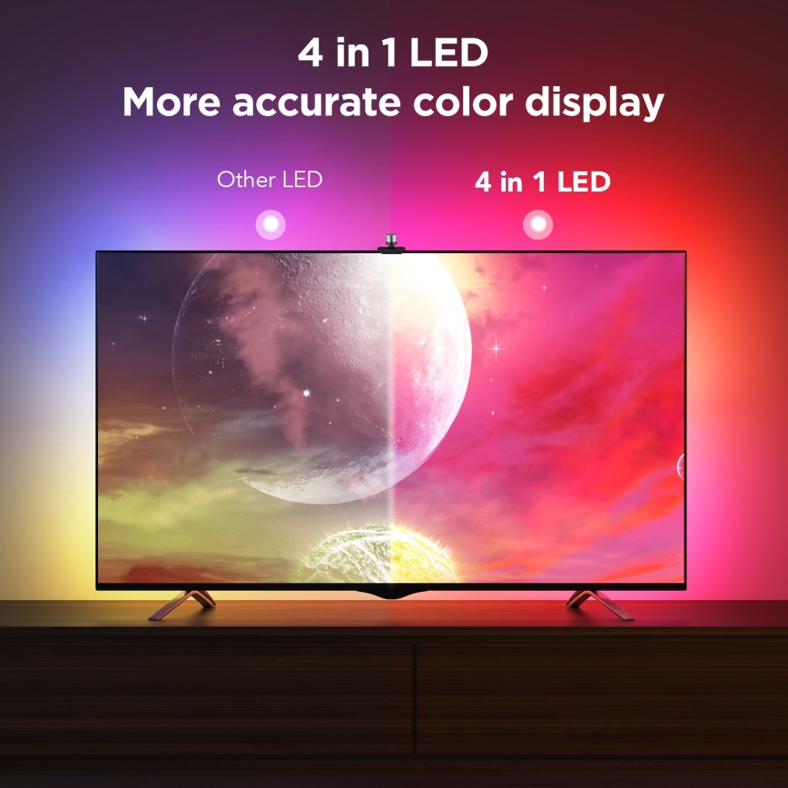 Govee - Iluminación trasera 3S Netflix TV 55-65" Iluminación LED SMART RGBICW Wi-Fi + control remoto