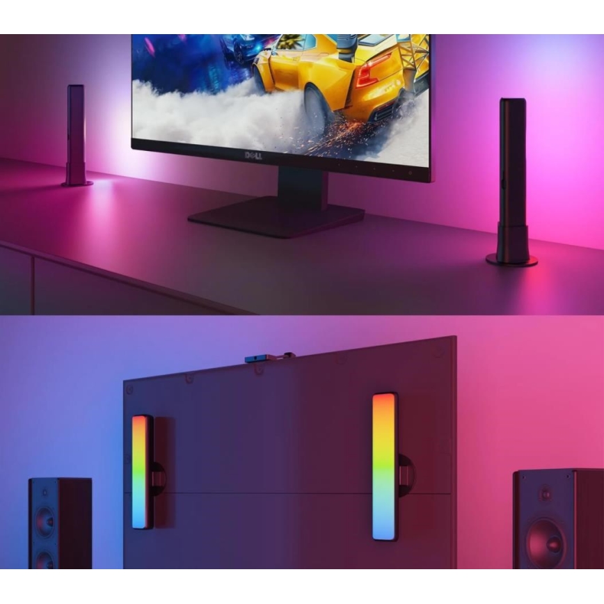 Govee - JUEGO 2x Flow PRO SMART LED TV & Gaming - RGBICWW Wi-Fi