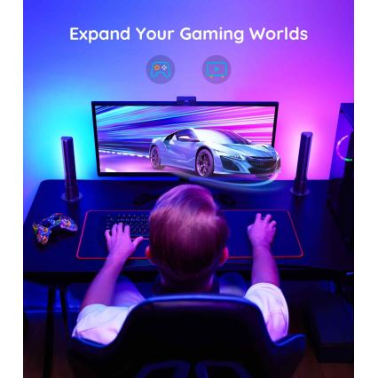 Govee - JUEGO 2x Flow PRO SMART LED TV & Gaming - RGBICWW Wi-Fi