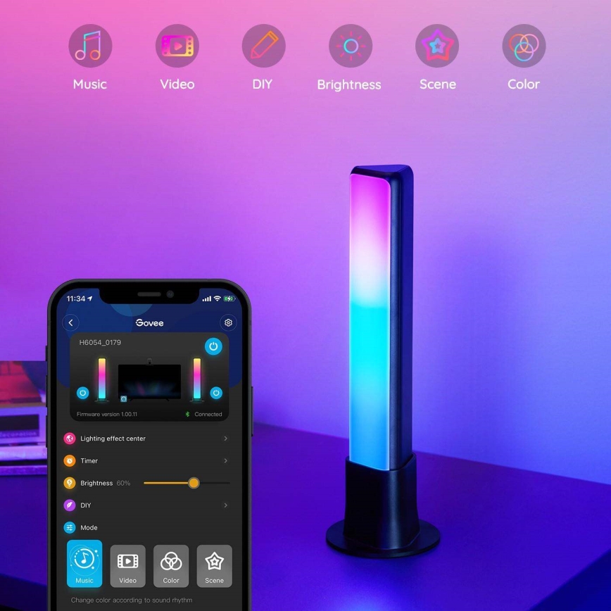 Govee - JUEGO 2x Flow PRO SMART LED TV & Gaming - RGBICWW Wi-Fi