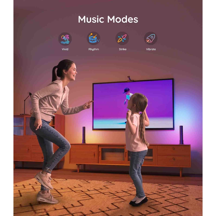 Govee - JUEGO 2x Flow PRO SMART LED TV & Gaming - RGBICWW Wi-Fi
