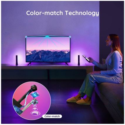 Govee - JUEGO 2x Flow PRO SMART LED TV & Gaming - RGBICWW Wi-Fi