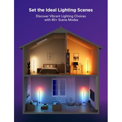 Govee - Lámpara LED de pie Inteligente MATTER LED RGBICWW 2200-6500K Wi-Fi + control remoto