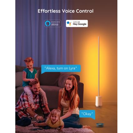 Govee - Lámpara de pie LED regulable Lyra Smart RGBICWW 2200-6500K Wi-Fi + control remoto