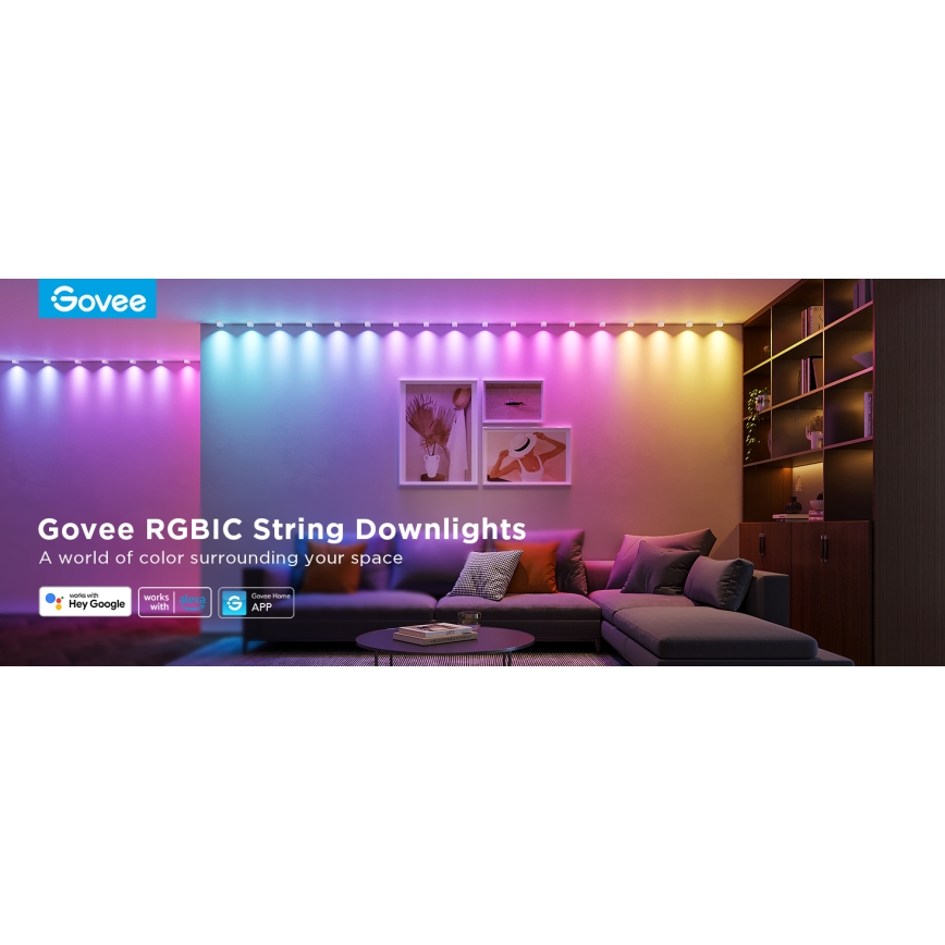Govee - Lámparas colgantes de cadena LED RGBIC de 3m Wi-Fi