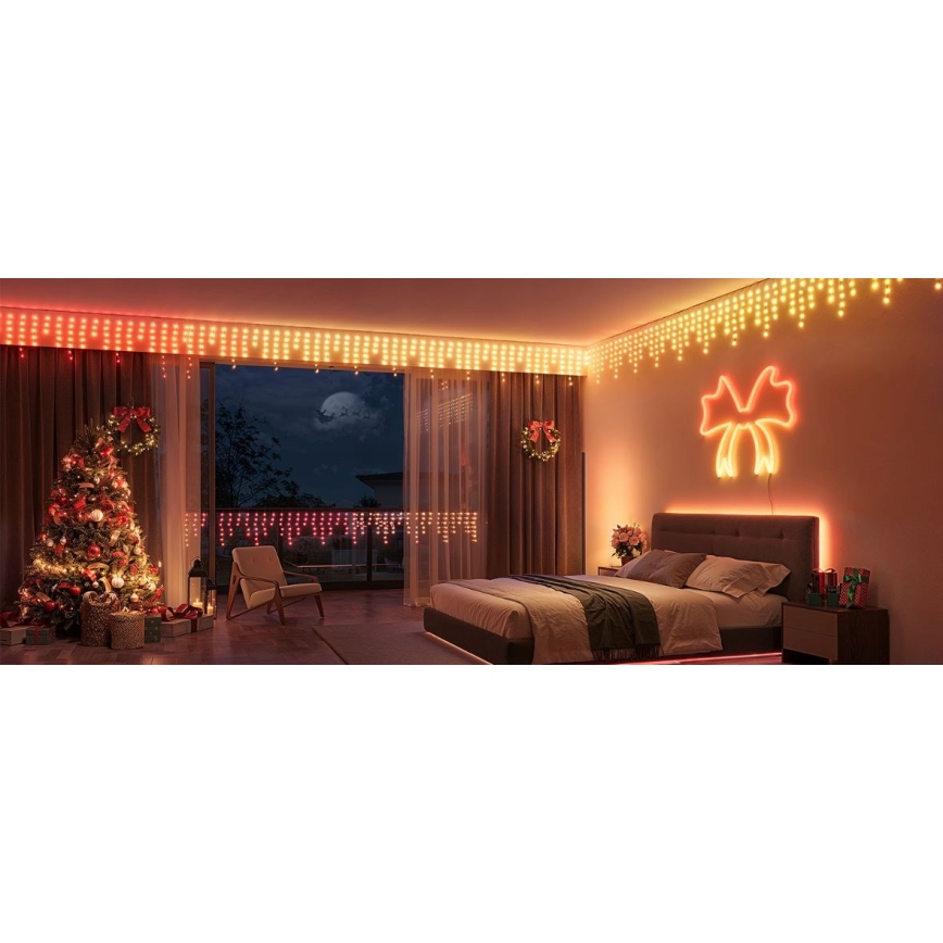 Govee - LED RGBIC Cadena de exterior Inteligente Carámbanos 10m Wi-Fi Matter IP65