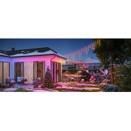 Govee - LED RGBIC Cadena de exterior Inteligente Carámbanos 10m Wi-Fi Matter IP65