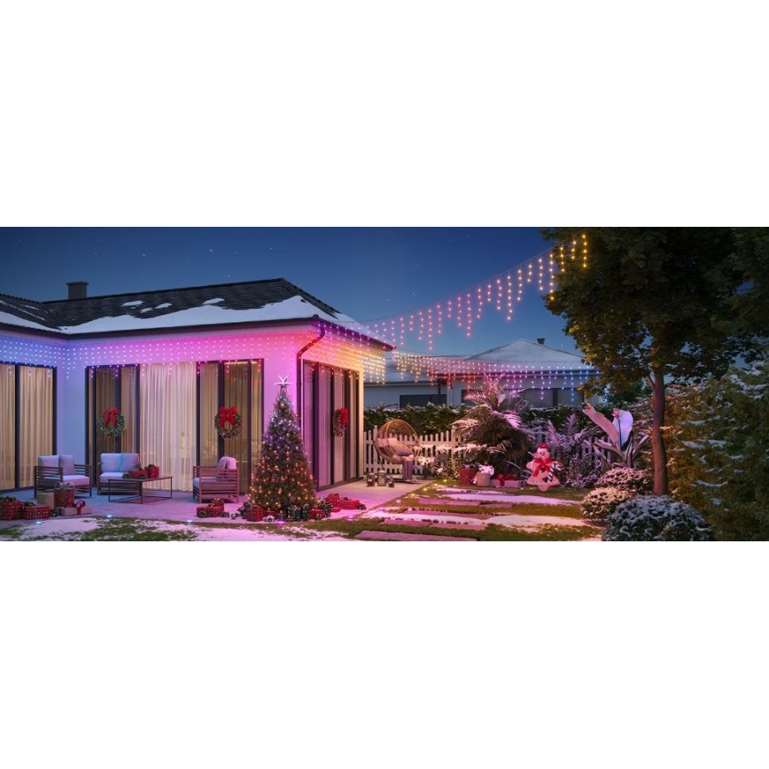 Govee - LED RGBIC Cadena de exterior Inteligente Carámbanos 10m Wi-Fi Matter IP65
