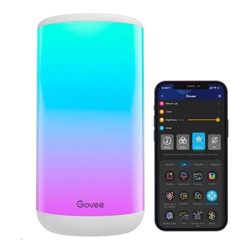 Govee - LED RGBIC Lámpara de mesa con dimmer AURA 2 2200-6500K Wi-Fi Matter