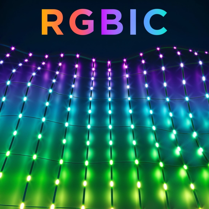 Govee - LED RGBIC Malla de iluminación exterior 143x85cm Wi-Fi Matter IP65