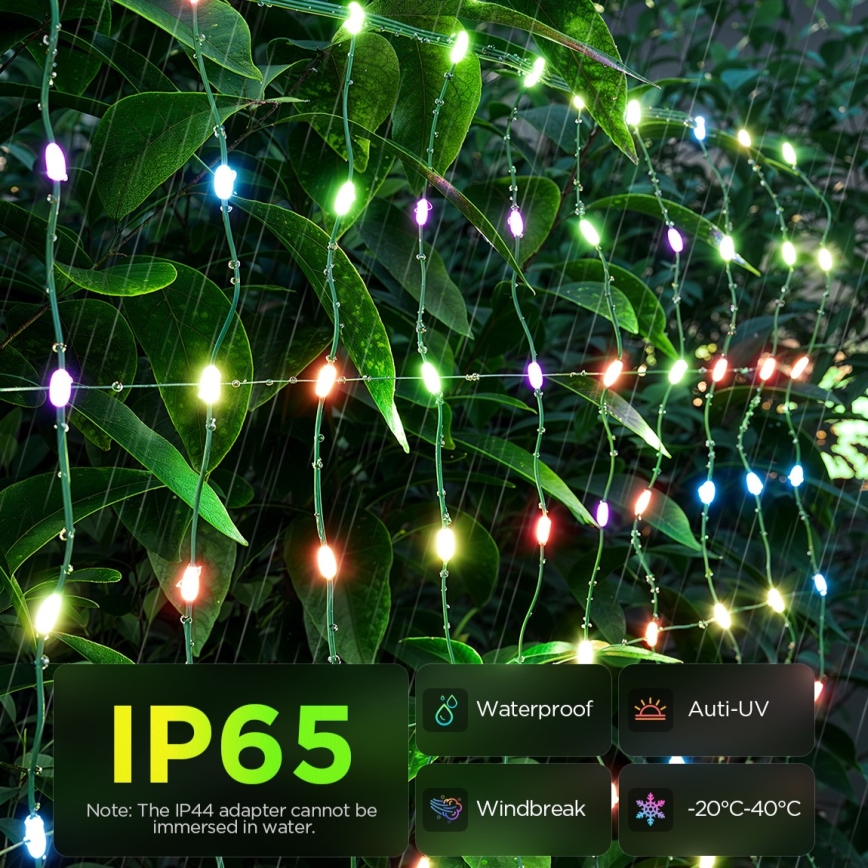 Govee - LED RGBIC Malla de iluminación exterior 143x85cm Wi-Fi Matter IP65