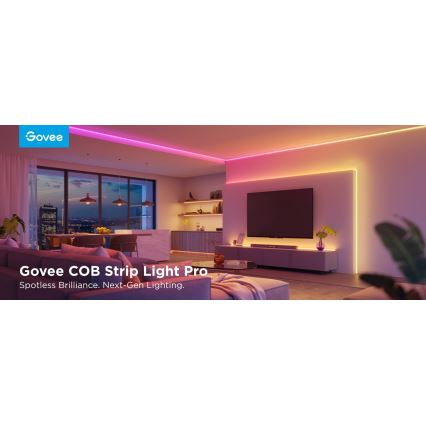 Govee - LED RGBICW Tira regulable COB 3780 diodos 3m Wi-Fi Matter