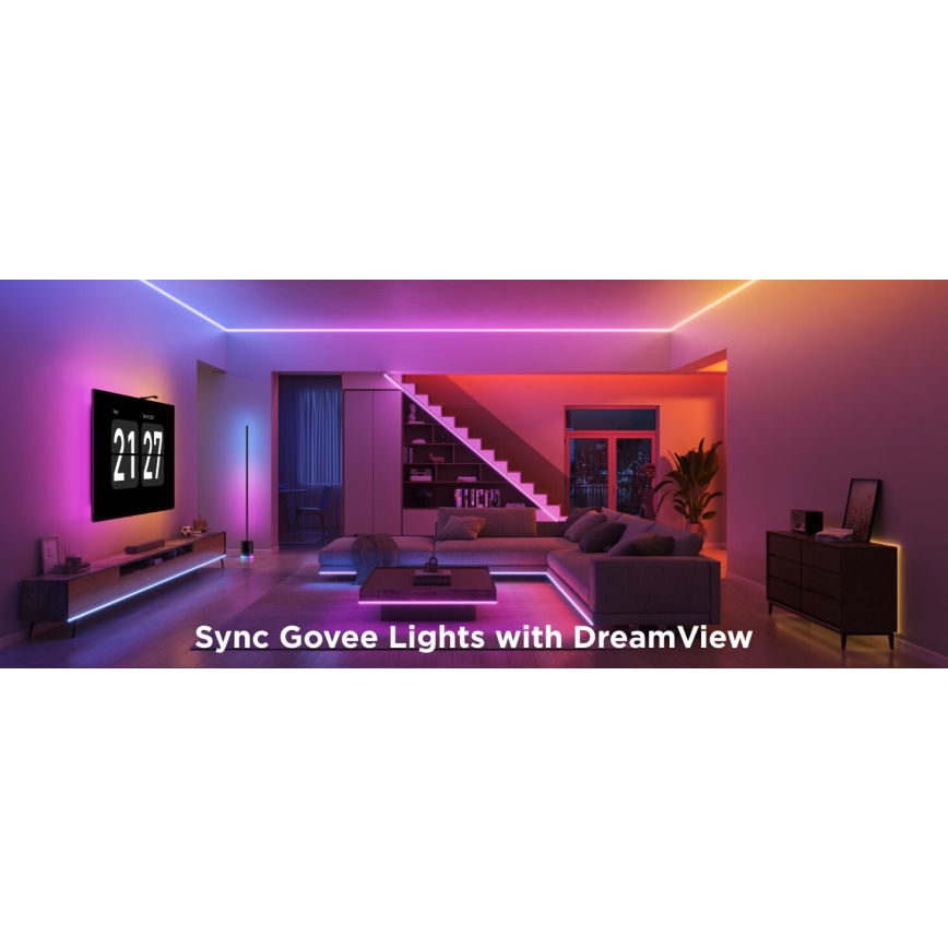 Govee - LED RGBICW Tira regulable COB 3780 diodos 3m Wi-Fi Matter