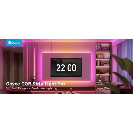 Govee - LED RGBICW Tira regulable COB 3780 diodos 3m Wi-Fi Matter