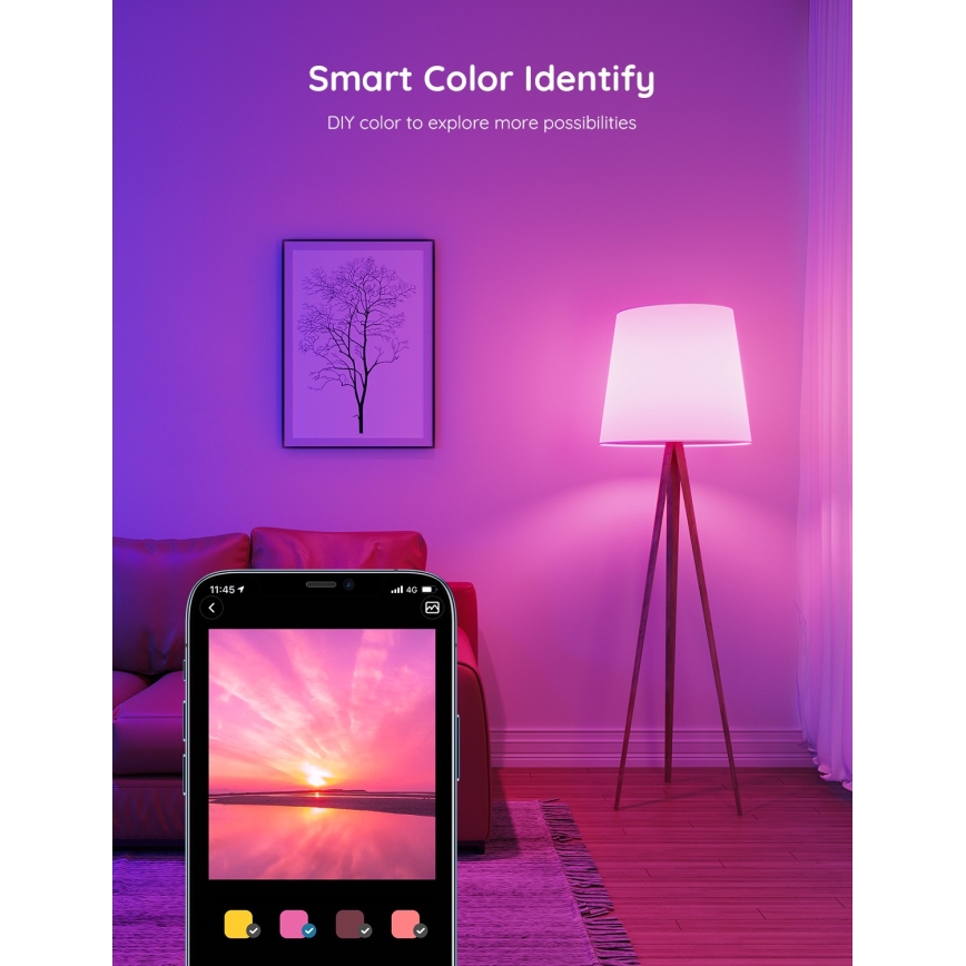 Govee - LED RGBWW Bombilla Inteligente E27/12W/230V 2700-6500K Wi-Fi