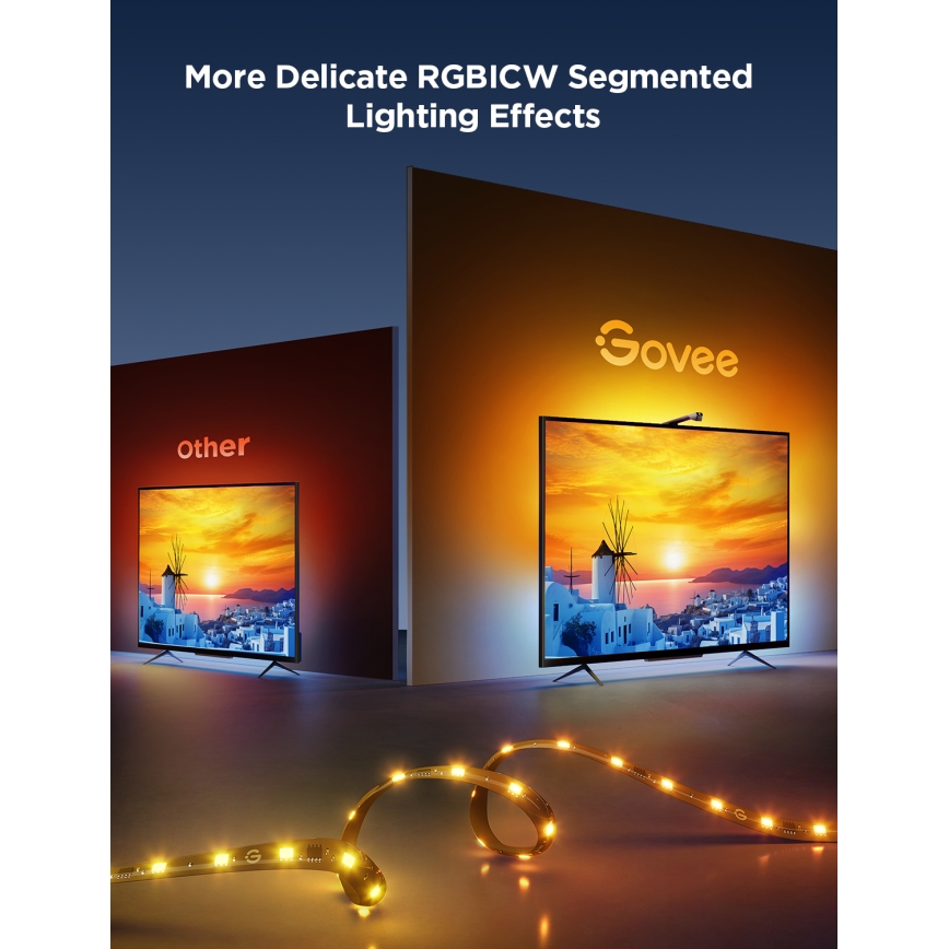 Govee - Luz de fondo para TV 3 Lite TV 75-85 pulgadas LED inteligente RGBICW Wi-Fi IP67