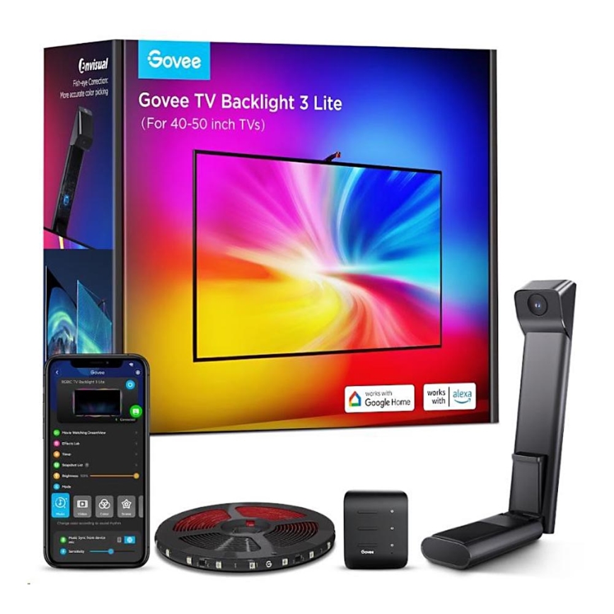 Govee - Luz de fondo para TV 3 Lite TV de 40-50" SMART LED RGBICW Wi-Fi IP67 + control remoto