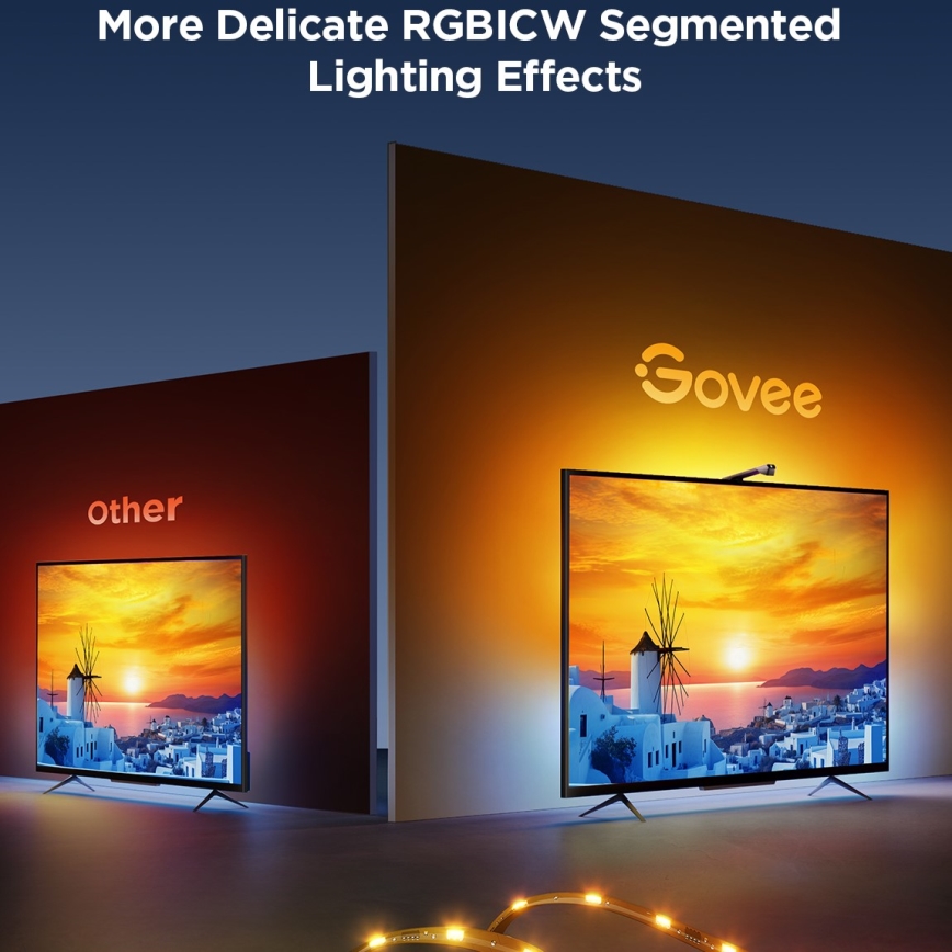 Govee - Luz de fondo para TV 3 Lite TV de 40-50" SMART LED RGBICW Wi-Fi IP67 + control remoto