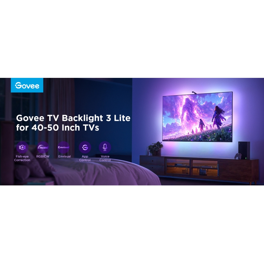Govee - Luz de fondo para TV 3 Lite TV de 40-50" SMART LED RGBICW Wi-Fi IP67 + control remoto