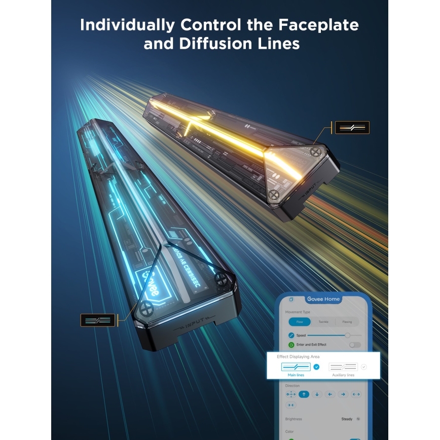 Govee - Luz de pared inteligente para juegos (4+1) RGBIC Wi-Fi