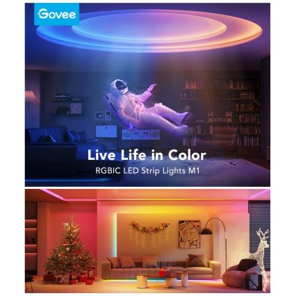 Govee - M1 PRO PREMIUM RGBICW+ Tira LED Inteligente 2m Wi-Fi Mate