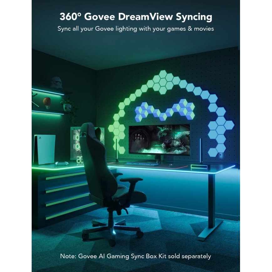 Govee - Neón LED retroiluminación de mesa 3m RGBIC Wi-Fi