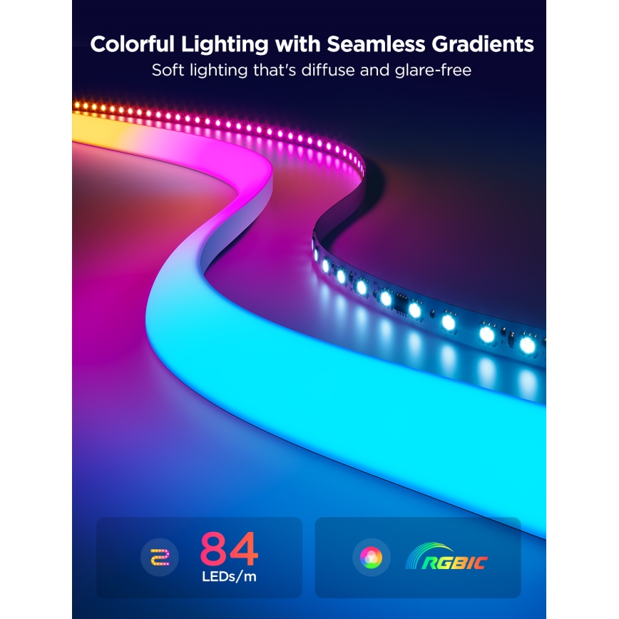 Govee - Neon MATTER LED Riel de esquina 5m RGBIC Wi-Fi