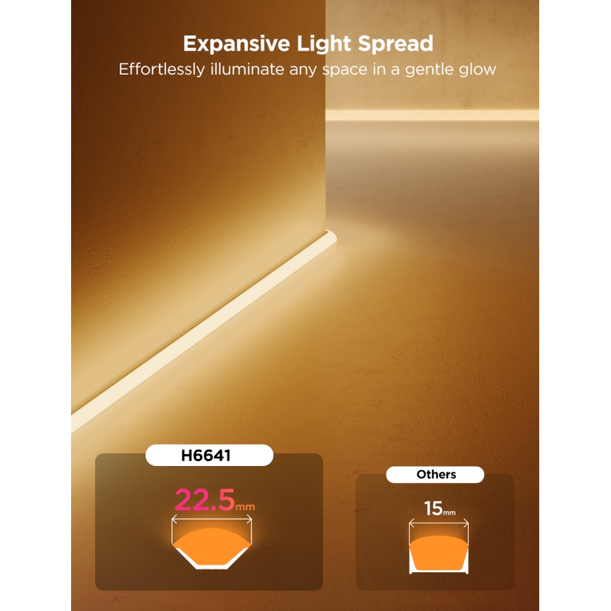 Govee - Neon MATTER LED Riel de esquina 5m RGBIC Wi-Fi