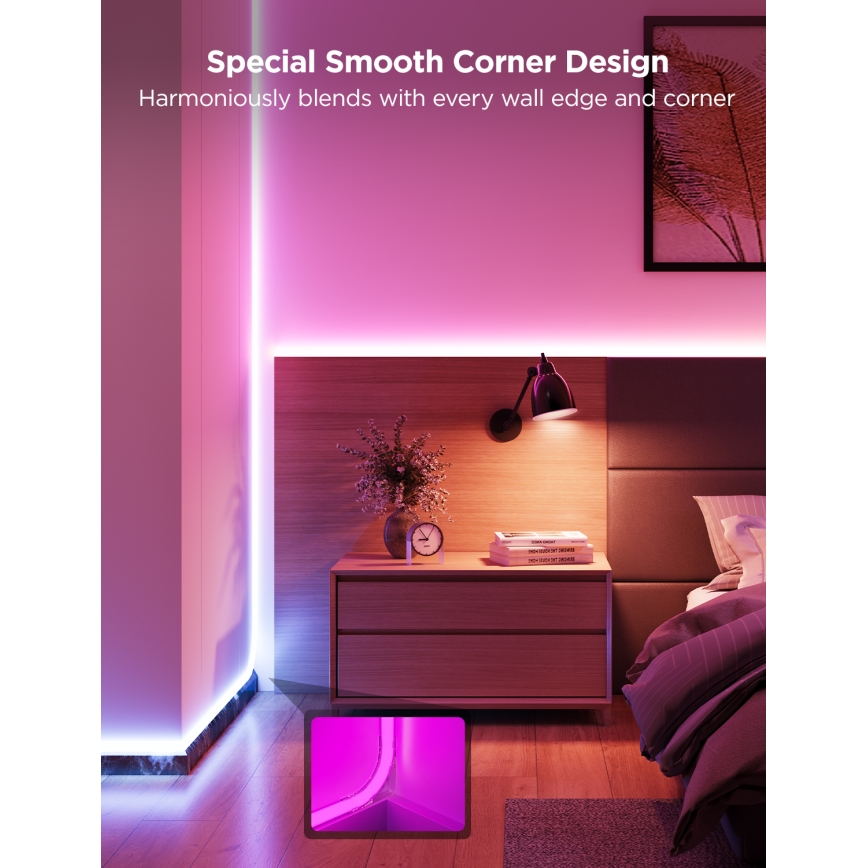 Govee - Neon MATTER LED Riel de esquina 5m RGBIC Wi-Fi