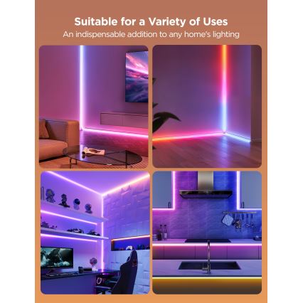 Govee - Neon MATTER LED Riel de esquina 5m RGBIC Wi-Fi