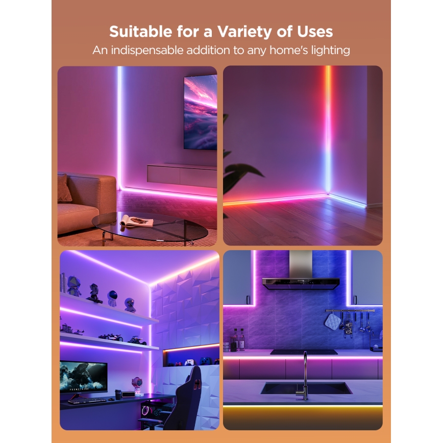 Govee - Neon MATTER LED Riel de esquina 5m RGBIC Wi-Fi