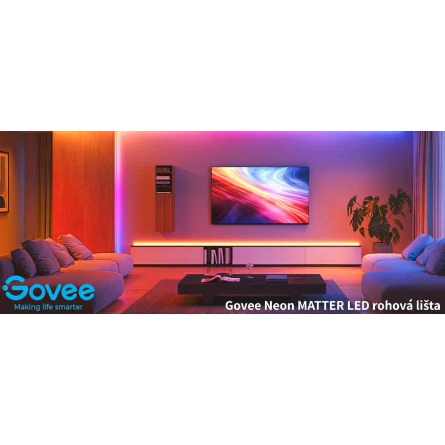 Govee - Neon MATTER LED Riel de esquina 5m RGBIC Wi-Fi
