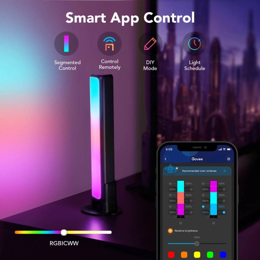 Govee - SET 2x Flow Plus SMART LED TV y Gaming - RGBICWW Wi-Fi