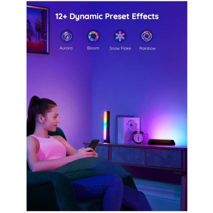 Govee - SET 2x Flow Plus SMART LED TV y Gaming - RGBICWW Wi-Fi