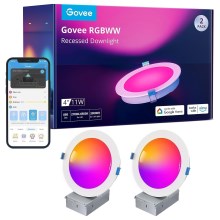 Govee - SET 2x LED RGBWW Lámpara empotrada LED/11W/230V Inteligente 2700-6500K