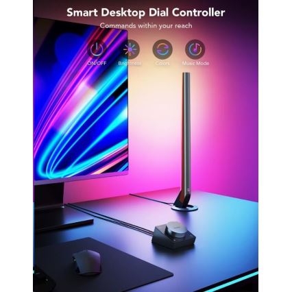 Govee - SET 2x Smart Gaming Wi-Fi LED RGBIC Panely + Smart Dual + control remoto