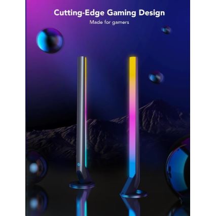 Govee - SET 2x Smart Gaming Wi-Fi LED RGBIC Panely + Smart Dual + control remoto