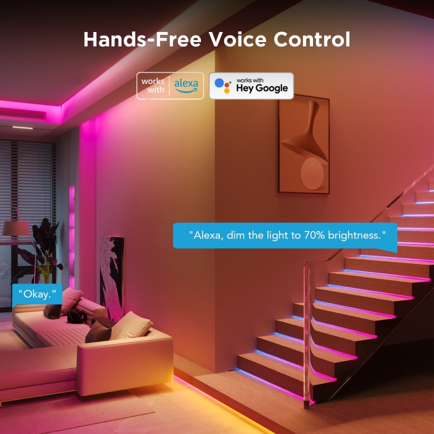 Govee - Tira LED SMART PRO RGBICW Wi-Fi 5m MATTER - extra duradera