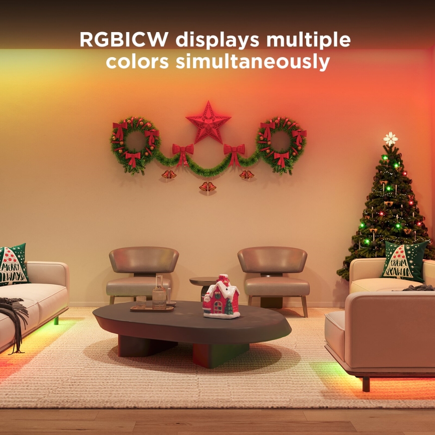 Govee - Tira LED SMART PRO RGBICW Wi-Fi 5m MATTER - extra duradera