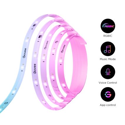 Govee - Tira LED SMART PRO RGBICW Wi-Fi 5m MATTER - extra duradera