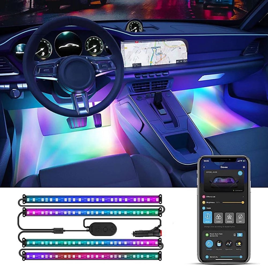 Tiras Led Rgb Interior Auto Multicolor 12v Ritmica