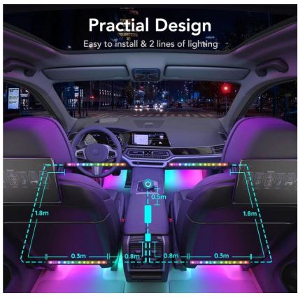 Govee - Tiras LED inteligentes para coches - RGBIC