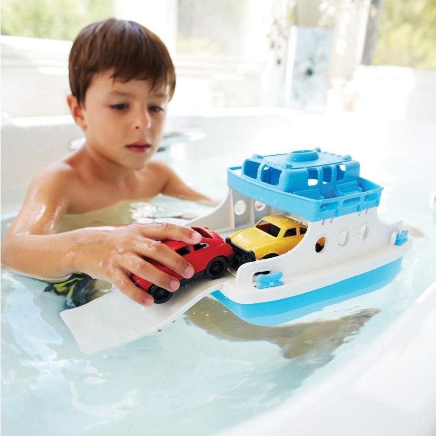 Green Toys - Ferry con coches blanco/azul