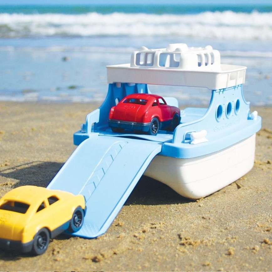 Green Toys - Ferry con coches blanco/azul